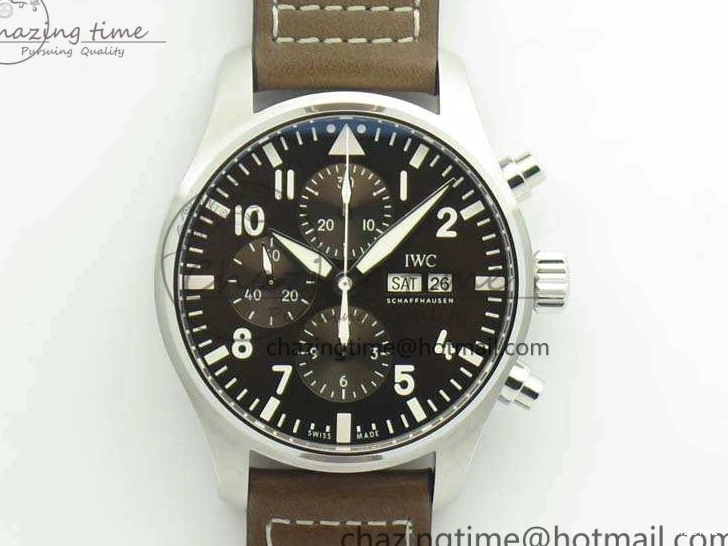 MIROTIME 0523 SunProtective Pilot Chrono IW377713 ZF 1:1 Best Edition Brown Dial On Brown Leather Strap A 7214